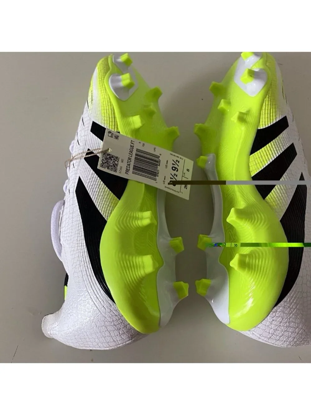 Adidas Predator‎ League FT FG/MG Soccer Cleats JI1111 White Yellow Men’s Sz 8.5